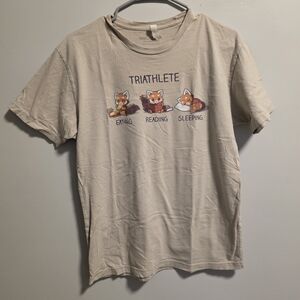 Triathlete Funny Graphic Beige T-Shirt